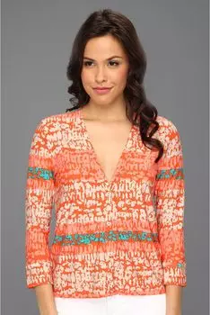 Свитер Anne Klein Stripe Print Cardigan, цвет Carnelian Multi