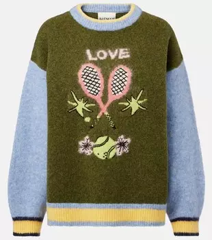 Свитер Anouk из смеси шерсти, альпаки и мохера Almais, зеленый