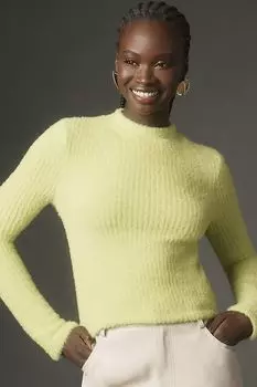 Свитер Anthropologie с воротником-стойкой, светло-зеленый