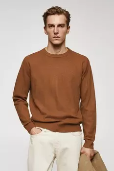 Свитер Антигуа с овальным вырезом Mango, коричневый