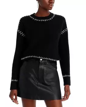 Свитер AQUA с контрастной строчкой, черный