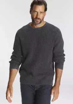 Свитер Arizona с круглым вырезом, потертый в кислоте, черный