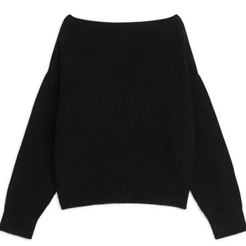 Свитер Arket Ribbed Wool, черный