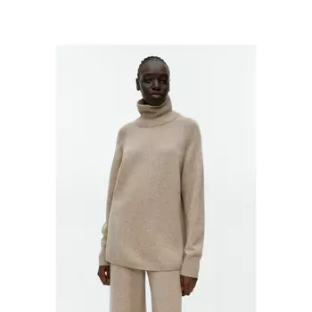 Свитер Arket с высоким воротником, бежевый