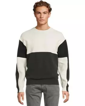 Свитер Armani Exchange Color Block Cotton Sweater, цвет Off White / Jet Set