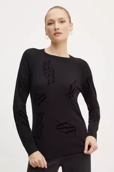 Свитер Armani Exchange с добавлением шелка, черный