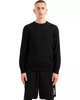 Свитер Armani Exchange Wool Textured Sweater, черный