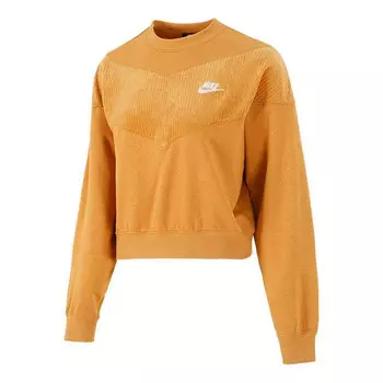 Свитер as sportswear hrtg crew velour plus fleece round-neck swea orange Nike, оранжевый
