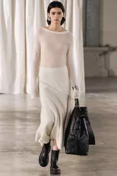 Свитер асимметричной вязки ZARA, экрю