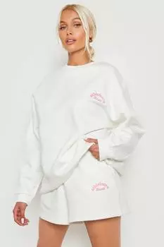 Свитер athleisure resort короткий спортивный костюм Boohoo, экру