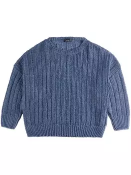 Свитер ажурной вязки Fay, синий