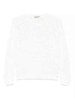 Свитер ажурной вязки Herno, белый
