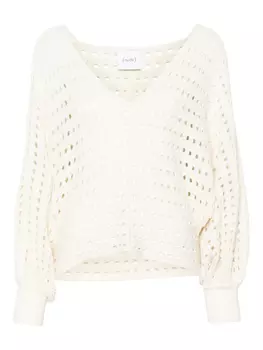 Свитер ажурной вязки Nude, белый