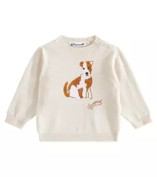 Свитер Baby Almire из шерсти и хлопка Bonpoint, цвет blanc naturel