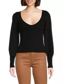 Свитер Babysoft в рубчик с епископскими рукавами French Connection, черный