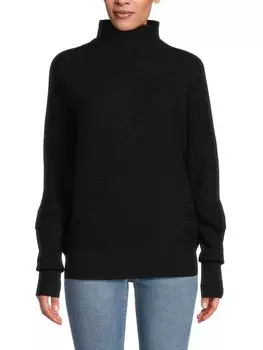 Свитер Babysoft в рубчик с воротником-стойкой French Connection, черный