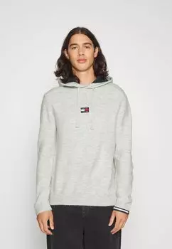 Свитер BADGE HOODIE Tommy Jeans, серебристо-серый