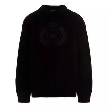Свитер Balenciaga BB Laurel Crown Logo Crewneck Knitted Sweater 'Black', черный