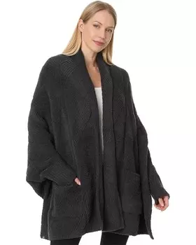 Свитер Barefoot Dreams CozyChic Cable Weave Blanket Wrap, цвет Carbon