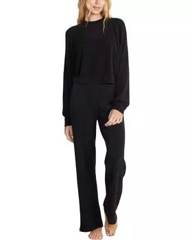 Свитер Barefoot Dreams CozyChic Ultra Lite Cropped Mock Neck, черный