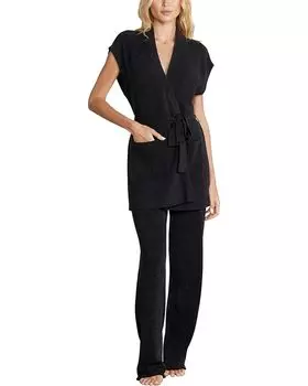 Свитер Barefoot Dreams CozyChic Ultra Lite Waist Tie Vest, черный
