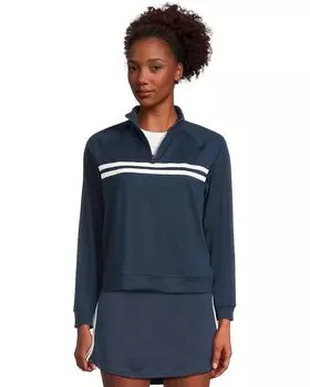 Свитер Barefoot Dreams Malibu Collection 1/2 Zip Pullover W/ Stripes, цвет Marine/Pearl
