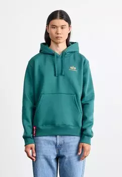 Свитер Basic Hoody Small Logo Alpha Industries, насыщенно-зеленый