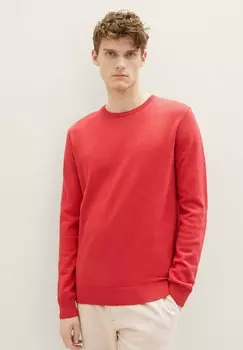 Свитер BASIC TOM TAILOR, румянец ягодный меланж