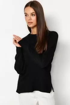 Свитер базовый Trendyol с круглым вырезом, черный