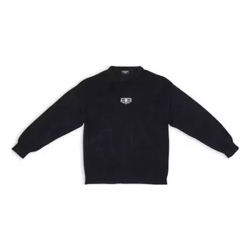 Свитер bb paris icon sweater 'black' Balenciaga, черный