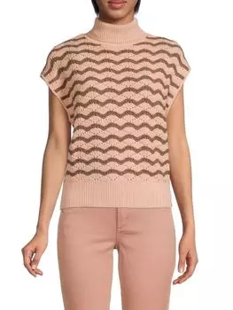 Свитер Bcbgmaxazria с цветными блоками и рисунком, розовый