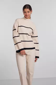 Свитер - Белый - Классический крой PIECES, белый