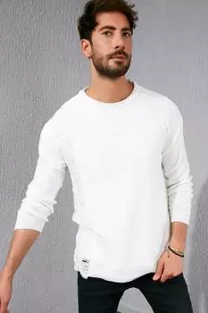 Свитер - Белый - Приталенный крой Sateen Men