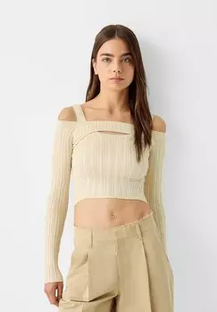 Свитер Bershka, бежевый