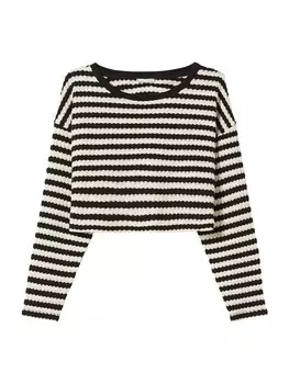 Свитер Bershka, черный/белый