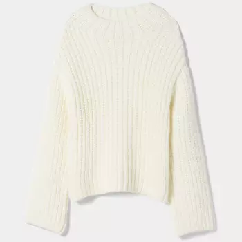 Свитер Bershka Mock Turtleneck, белый