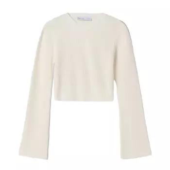 Свитер Bershka Round Neck, кремовый