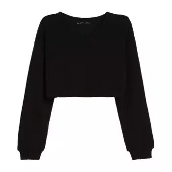 Свитер Bershka V-Neck, черный
