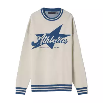 Свитер Bershka Varsity, кремовый