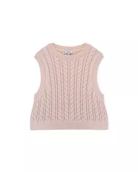 Свитер без рукавов для девочки косой вязки KNOT