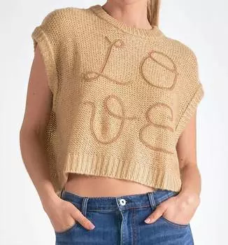 Свитер без рукавов Love в загаре ELAN, цвет tan