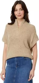 Свитер без рукавов с молнией 1/4 Over and Out Elliott Lauren, цвет Wheat