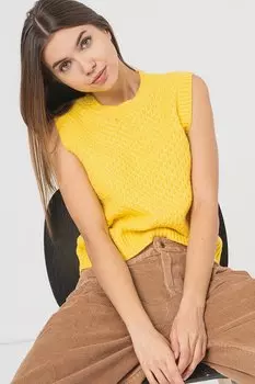 Свитер без рукавов с овальным вырезом горловины United Colors Of Benetton, желтый