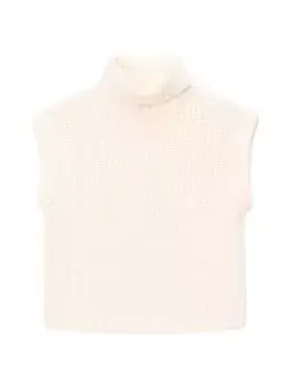 Свитер без рукавов в рубчик Bette Staud, слоновая кость