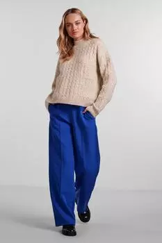 Свитер - Бежевый - Классический крой PIECES, бежевый