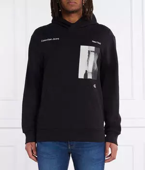 Свитер безмятежность мультиграфика Calvin Klein Jeans, черный