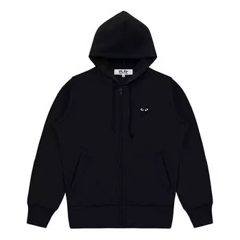 Свитер big heart zip hooded jacket 'black' Comme Des Garcons Play, черный