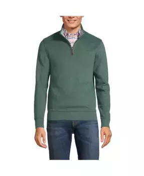 Свитер Big & Tall Bedford Rib с застежкой на четверть Lands' End, черный
