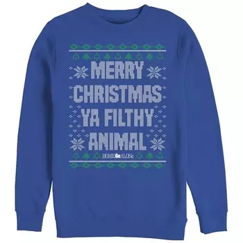 Свитер Big & Tall Home Alone Merry Christmas Ya Filthy Animal, флисовый свитер с рисунком Licensed Character, цвет Royal