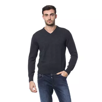 Свитер Billionaire V Neck F12 Logo Bb, темно-серый